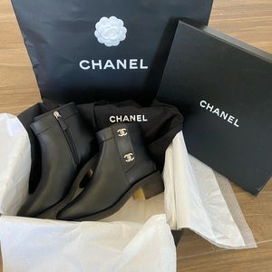NIB NWT Black Chanel Ankle Booties